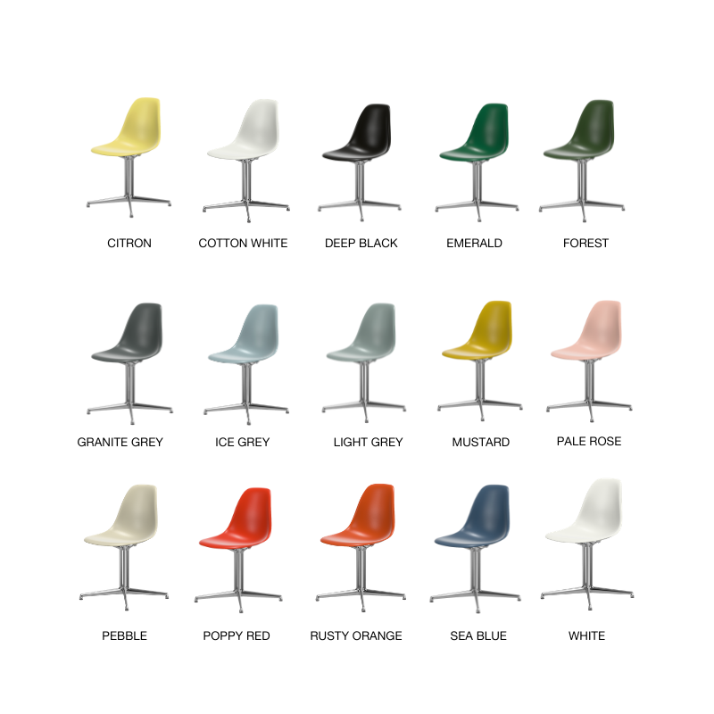 Vitra Eames Plastic Side Chair RE DSL - Gepolijst Onderstel