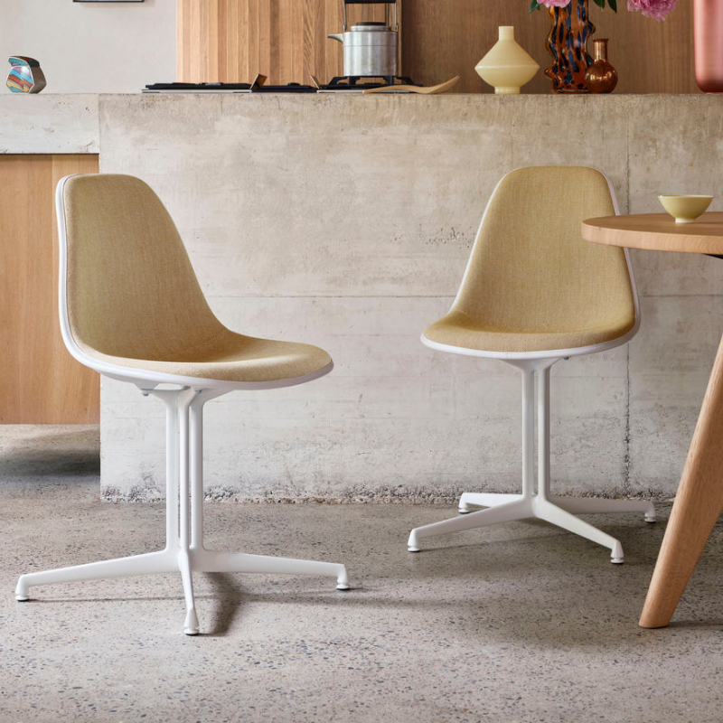 Vitra Eames Plastic Side Chair RE DSL - Basic Dark Poedercoat (Glad) Onderstel