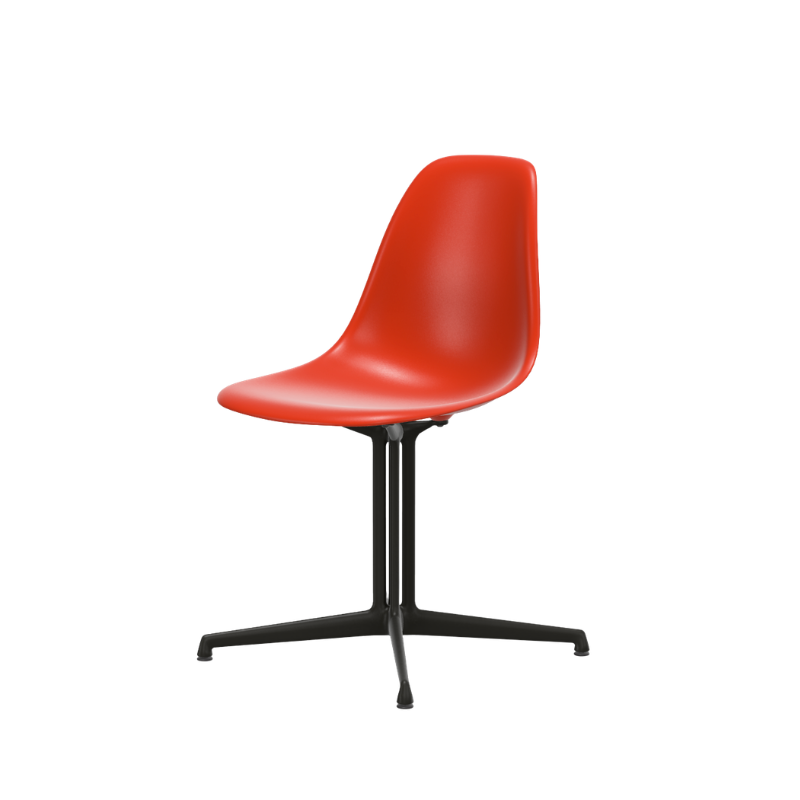 Vitra Eames Plastic Side Chair RE DSL - Basic Dark Poedercoat (Glad) Onderstel