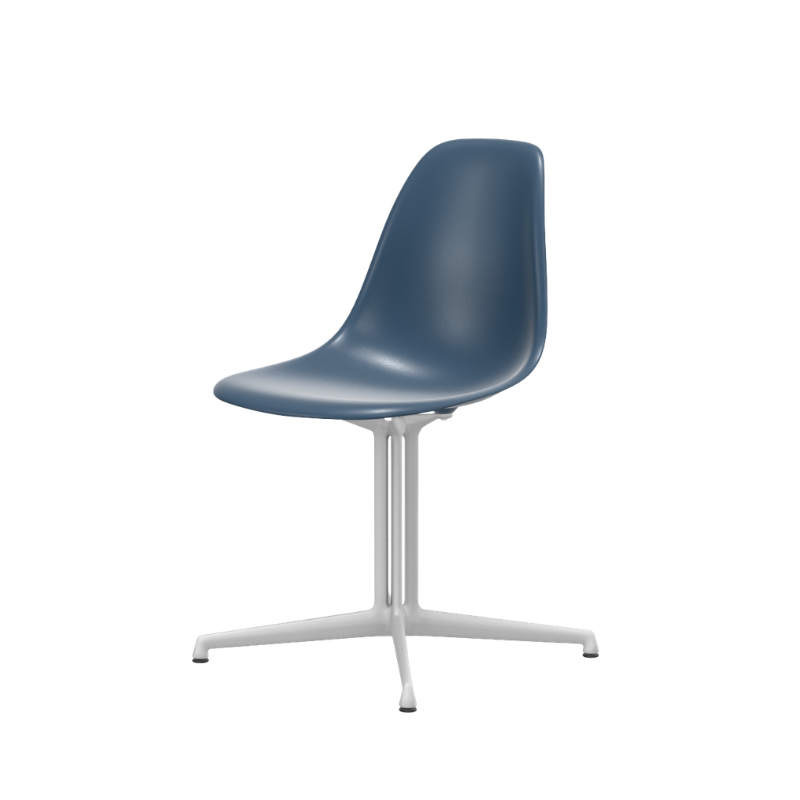 Vitra Eames Plastic Side Chair RE DSL - Wit Poedercoat (Glad) Onderstel