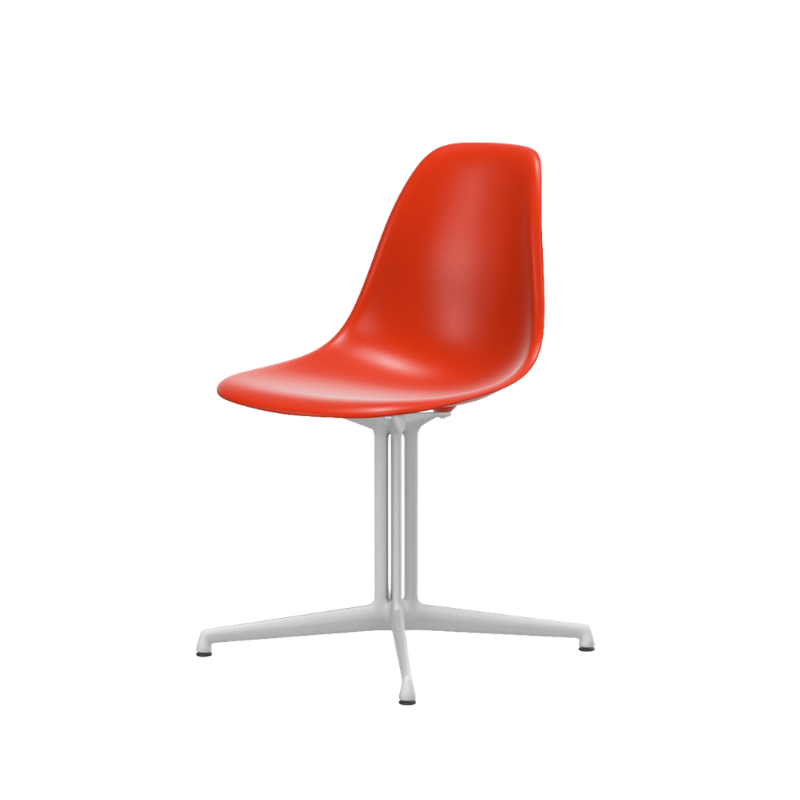 Vitra Eames Plastic Side Chair RE DSL - Wit Poedercoat (Glad) Onderstel