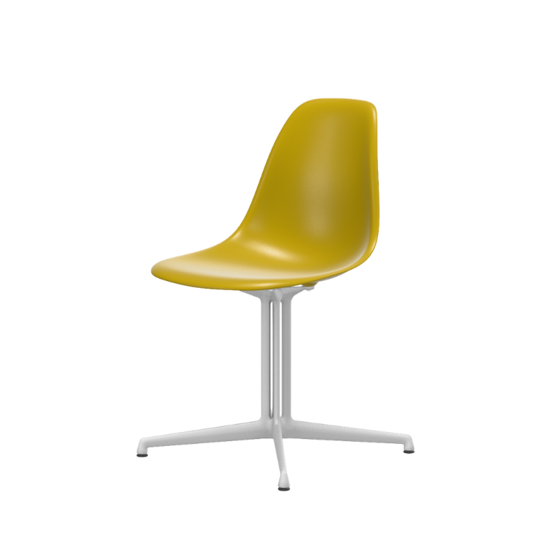 Vitra Eames Plastic Side Chair RE DSL - Wit Poedercoat (Glad) Onderstel