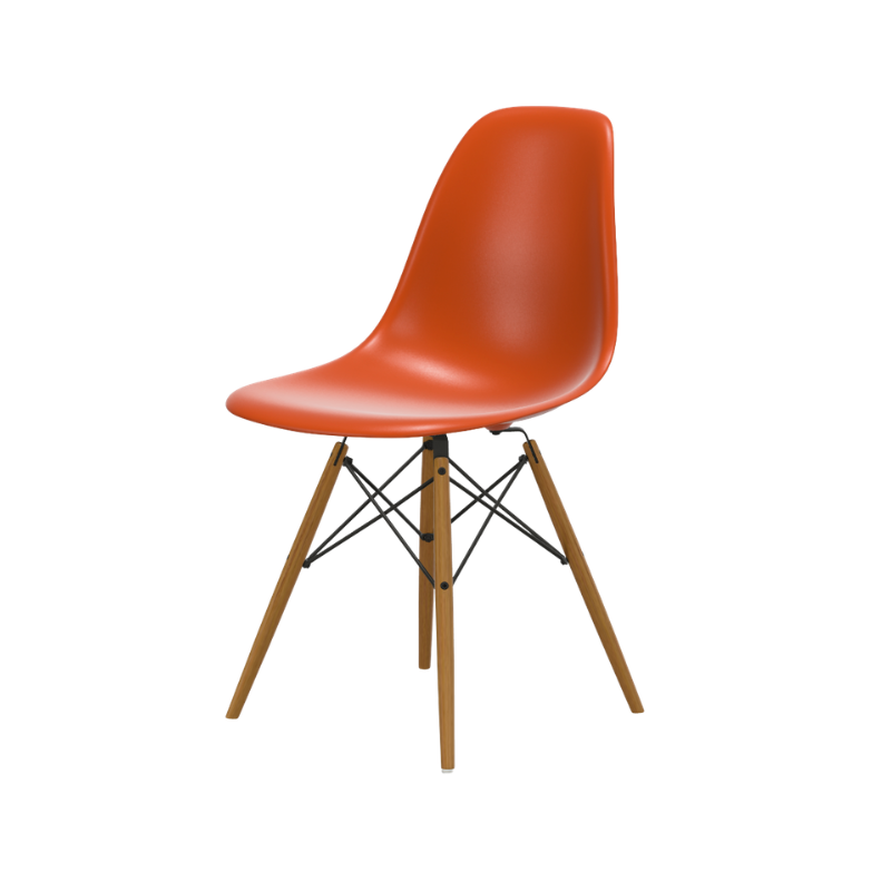 Vitra Eames Plastic Side Chair RE DSW - Esdoorn Goud Onderstel