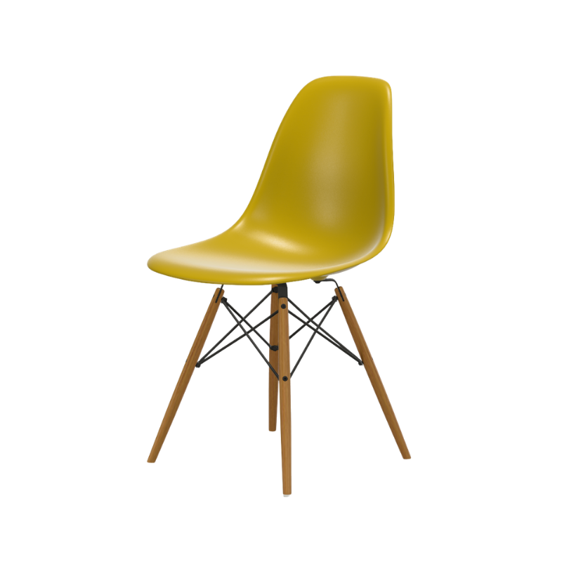 Vitra Eames Plastic Side Chair RE DSW - Esdoorn Goud Onderstel