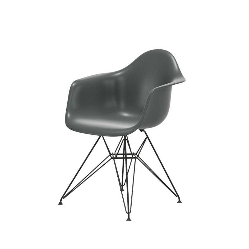 Vitra Eames Plastic Armchair RE DAR - Zwart Gepoedercoat Onderstel
