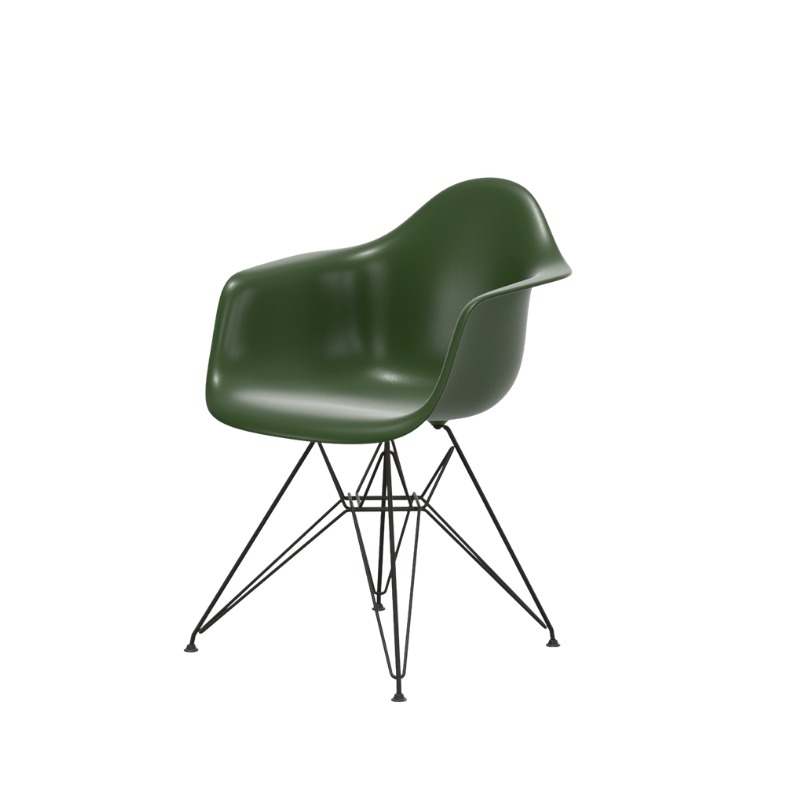 Vitra Eames Plastic Armchair RE DAR - Zwart Gepoedercoat Onderstel