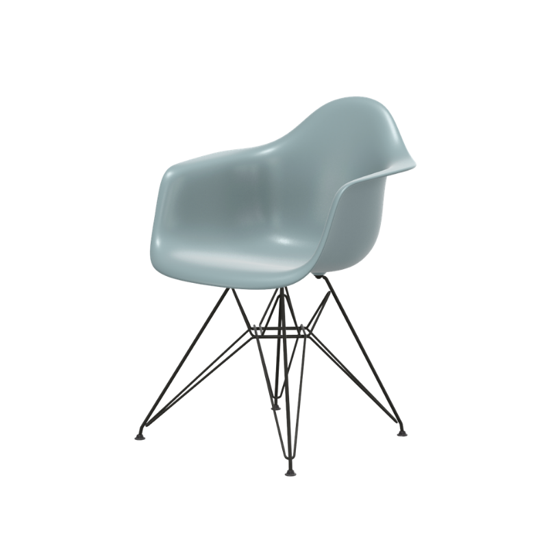 Vitra Eames Plastic Armchair RE DAR - Zwart Gepoedercoat Onderstel