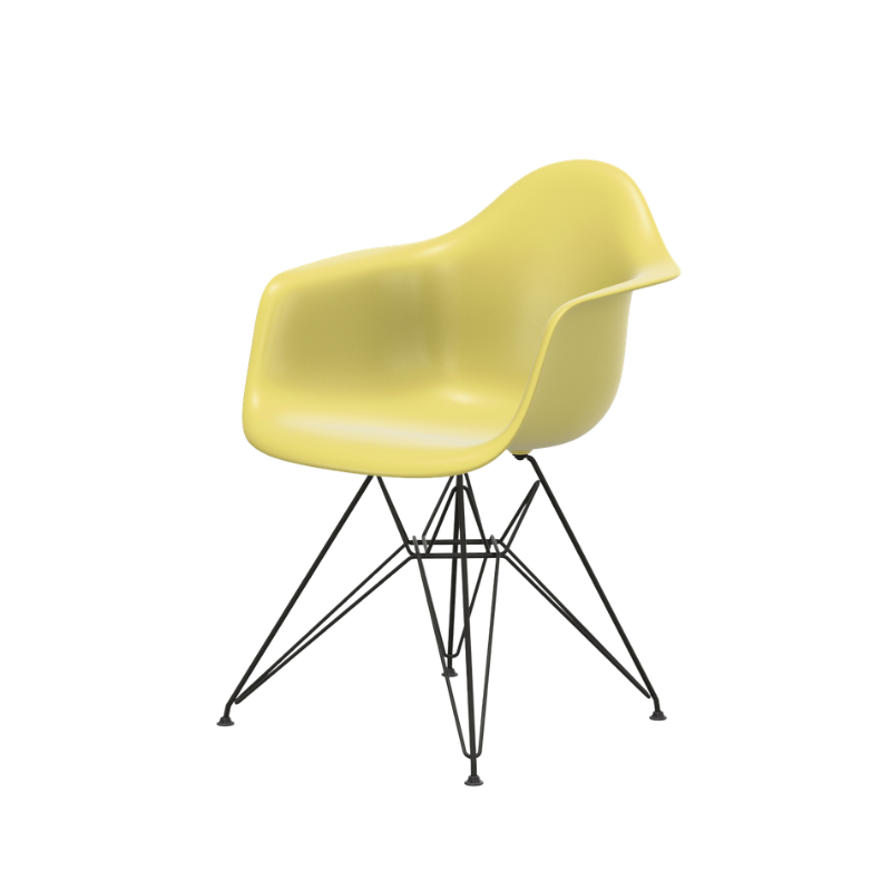 Vitra Eames Plastic Armchair RE DAR - Zwart Gepoedercoat Onderstel