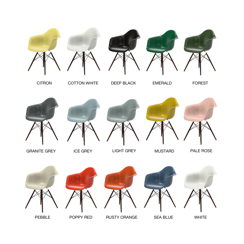 Vitra Eames Plastic Armchair RE DAW - Esdoorn Donker Onderstel