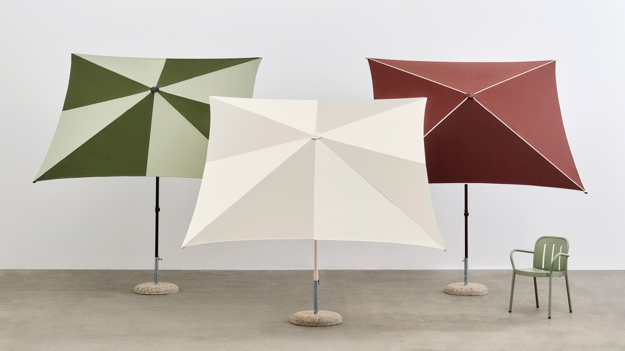 HAY Terrazza Parasol Square with base and cover