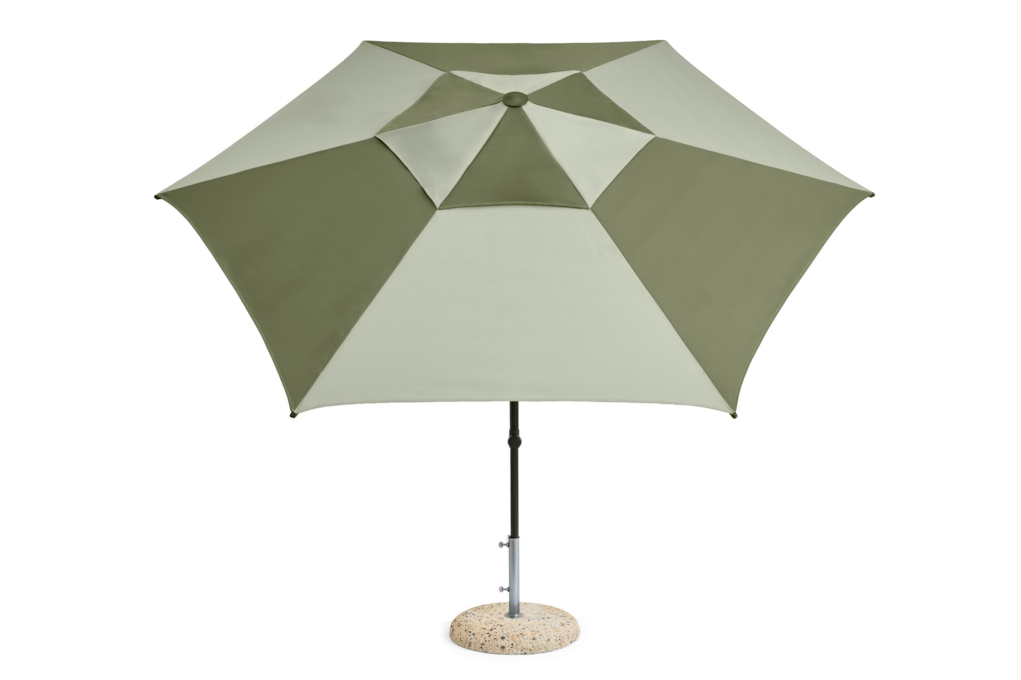 HAY Terrazza Parasol Hexagon with base and cover