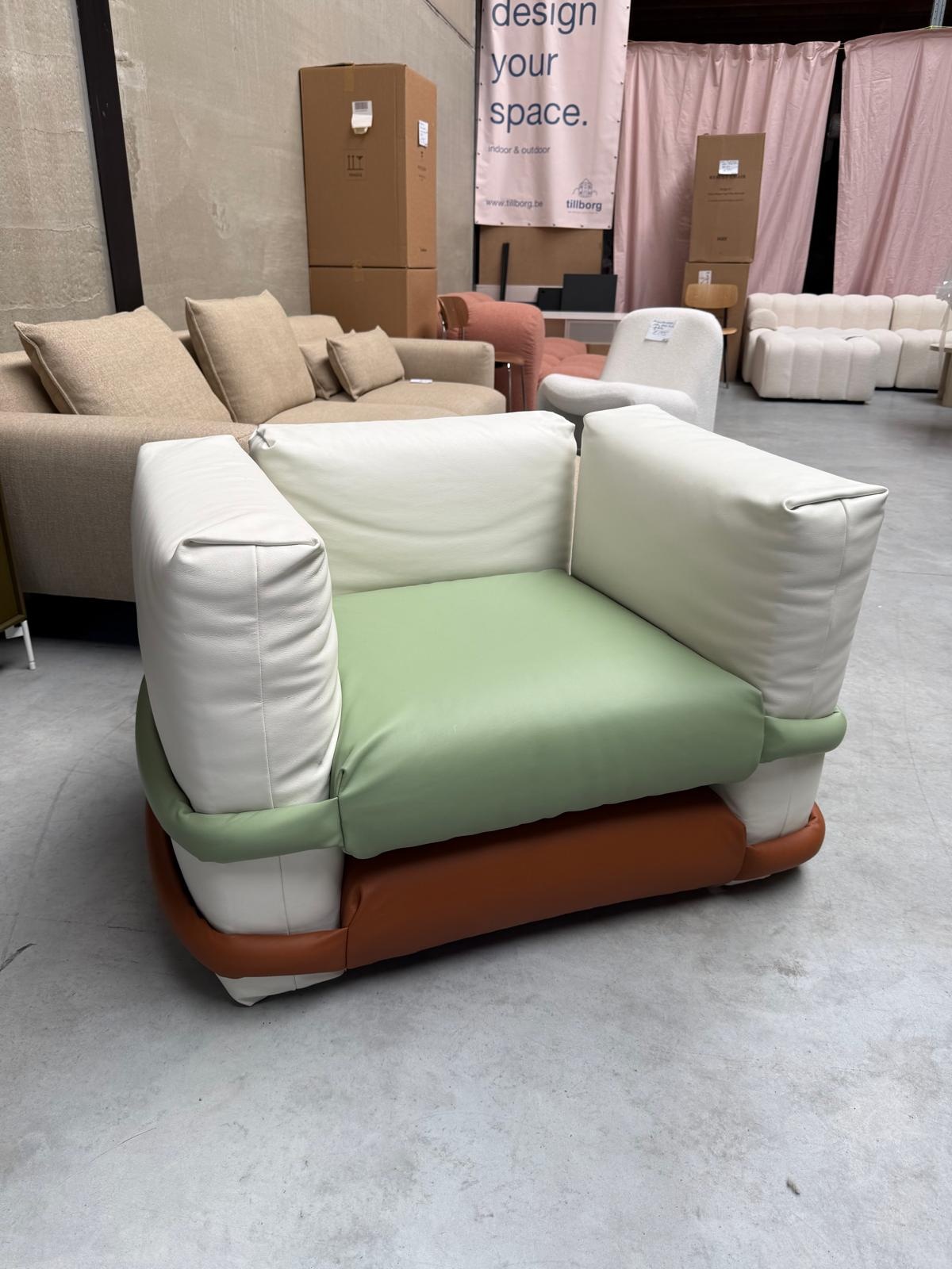 BD Barcelona Pillow  Sofa - Armchair Leather Tricolor SHOWROOM MODEL