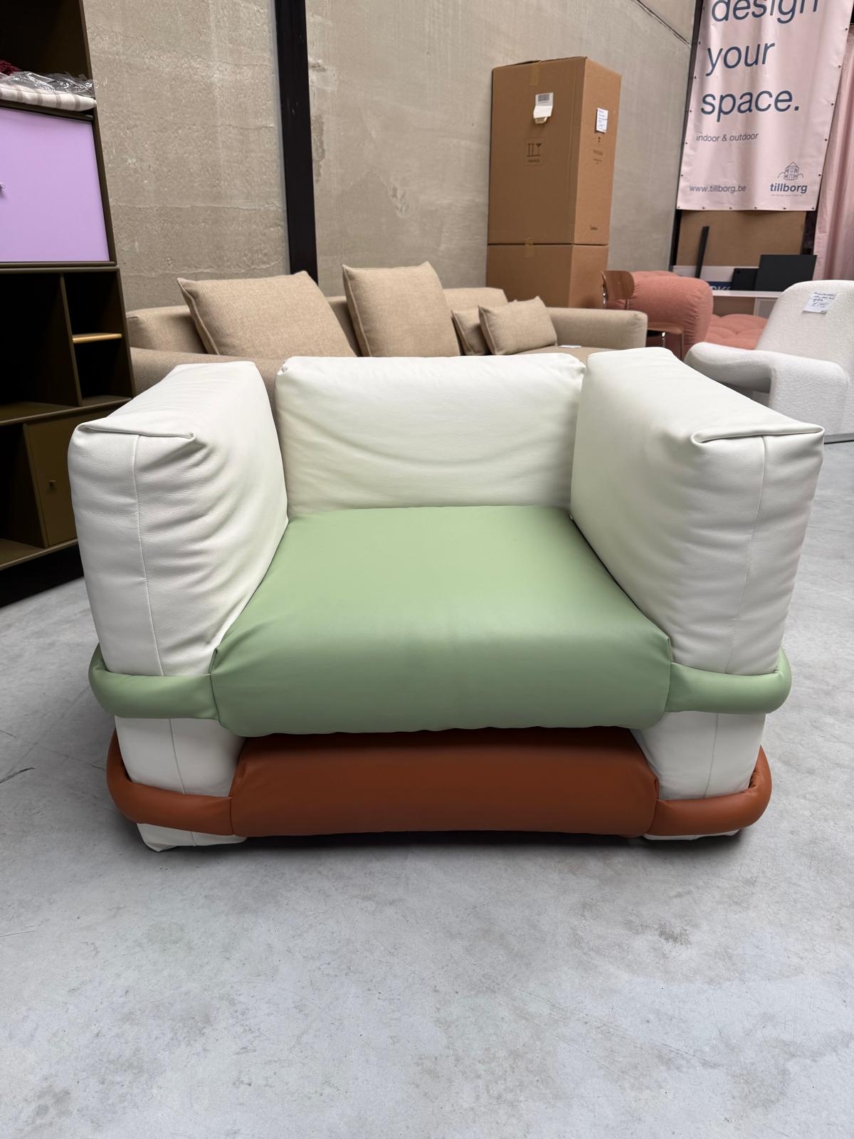 BD Barcelona Pillow  Sofa - Armchair Leather Tricolor SHOWROOM MODEL