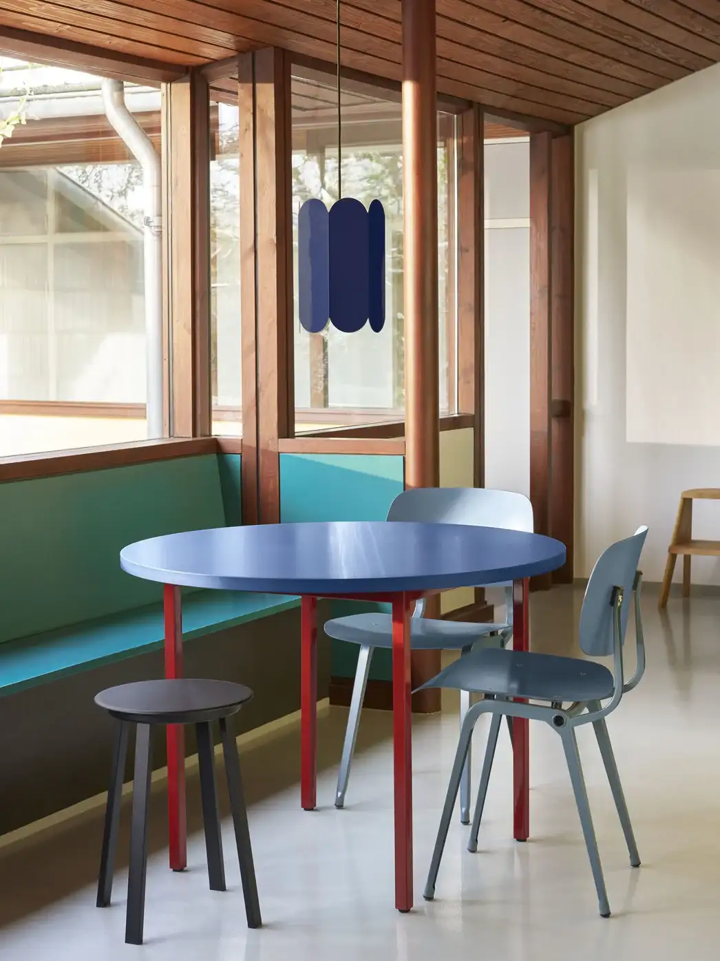 HAY Two-Colour Ø120 Blue Valchromat/Maroon Red Frame - SHOWROOM MODEL