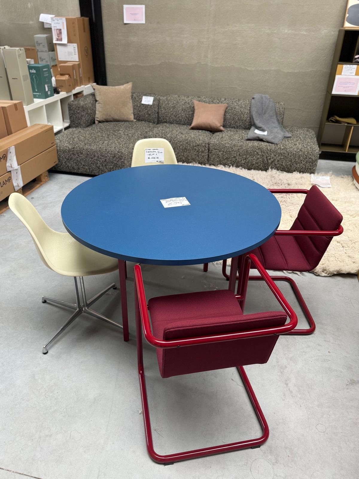 HAY Two-Colour Ø120 Blue Valchromat/Maroon Red Frame - SHOWROOM MODEL