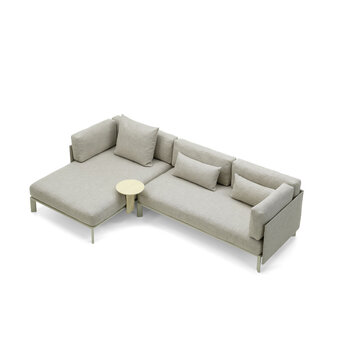 Vitra Anagram Sofa - Chalk frame - Savana Sand Melange - aanbouwtafel es cotton white ⌀35