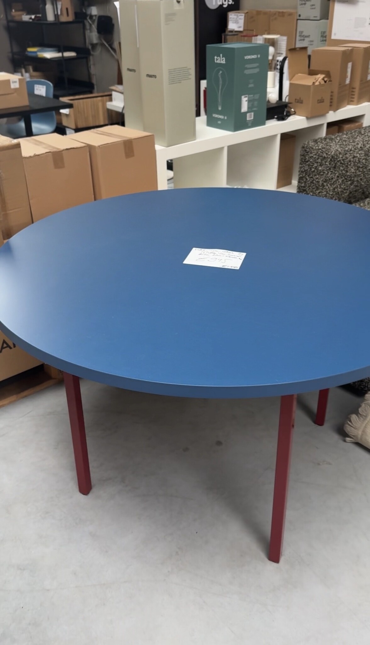 HAY Two-Colour Ø120 Blue Valchromat/Maroon Red Frame - SHOWROOM MODEL
