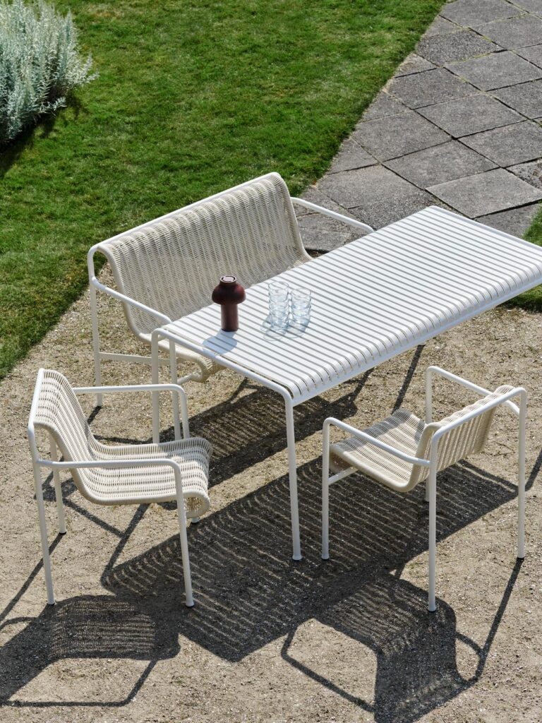 HAY Palissade Cord Dining Armchair Cream White Set of 2 - SHOWROOMMODEL