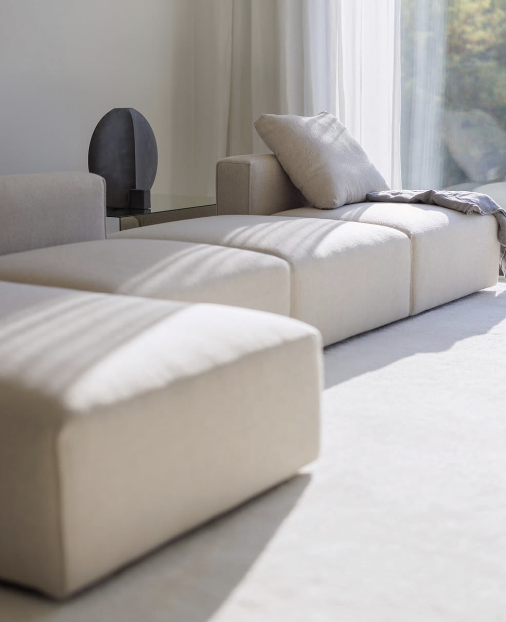 Sits Liam 2 seater + chaise longue with 3 foam cushions 72x54 - Heather light beige