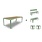 Weltevree Bended Table Wood 220 - including 2 Benches and 2 Stools - SET