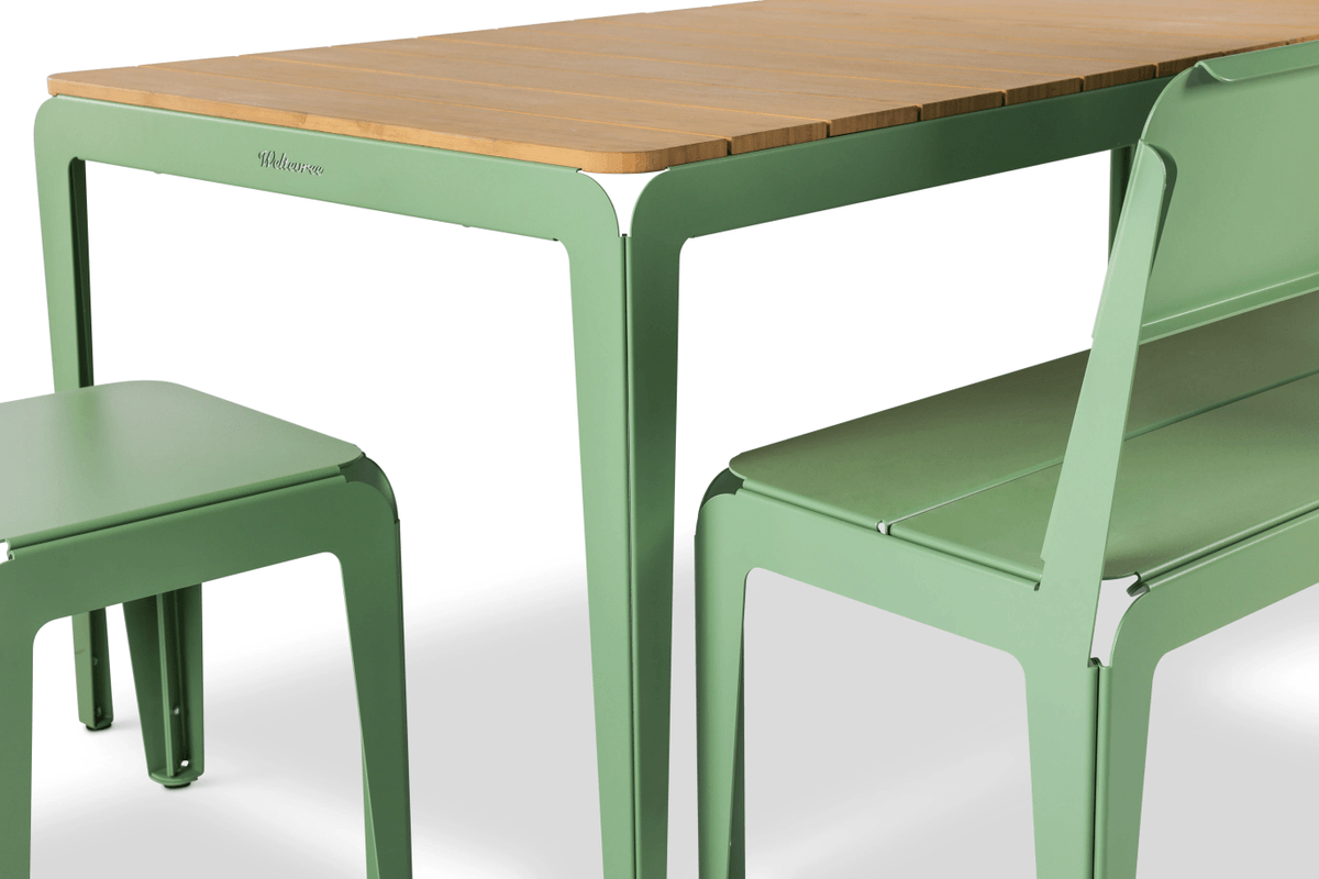Weltevree Bended Table Wood including 2 Benches and 2 Stools