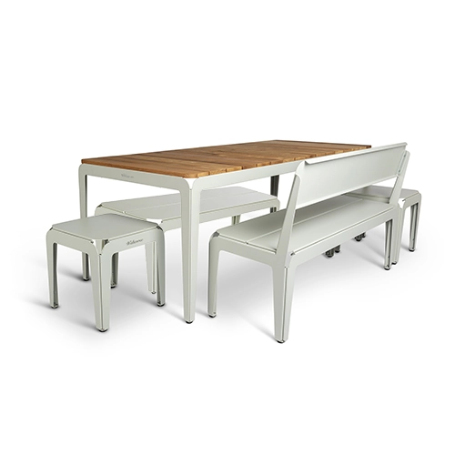 Weltevree Bended Table Wood 220 - including 2 Benches and 2 Stools - SET