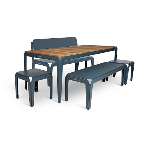 Weltevree Bended Table Wood 220 - including 2 Benches and 2 Stools - SET