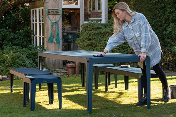 Weltevree Bended Table 270 - including 2 Benches and 2 Stools - SET