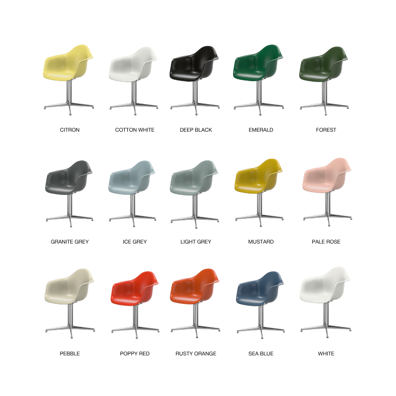 Vitra Eames Plastic Armchair RE DAL - Gepolijst Onderstel