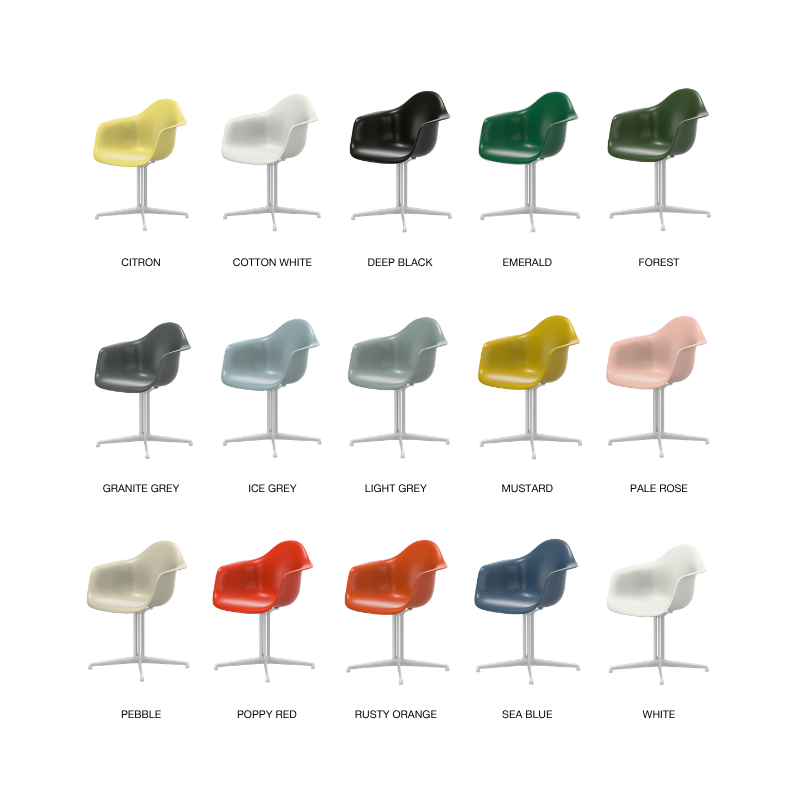 Vitra Eames Plastic Armchair RE DAL - Wit Poedercoating (Glad) Onderstel