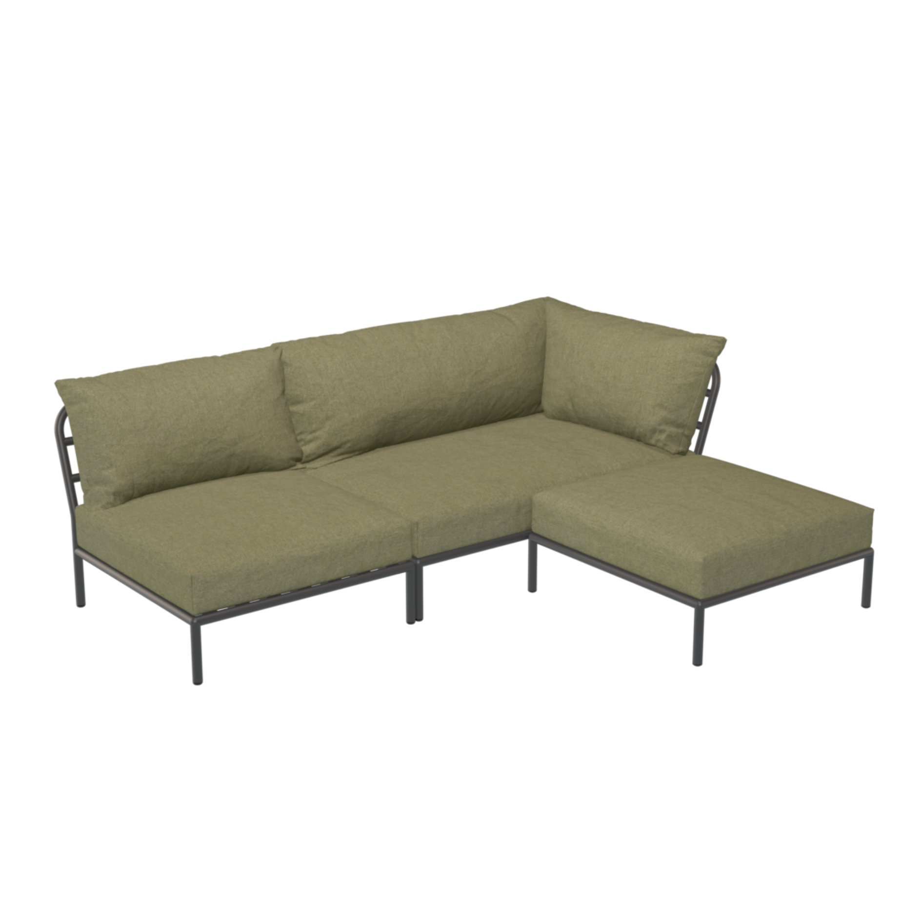 HOUE Level 2 Configuratie: Chair + Corner Right + Ottoman - Dark Grey Base