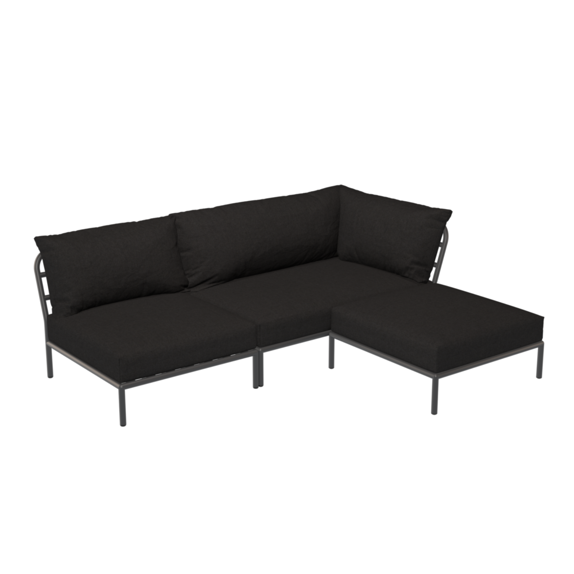 HOUE Level 2 Configuratie: Chair + Corner Right + Ottoman - Dark Grey Base