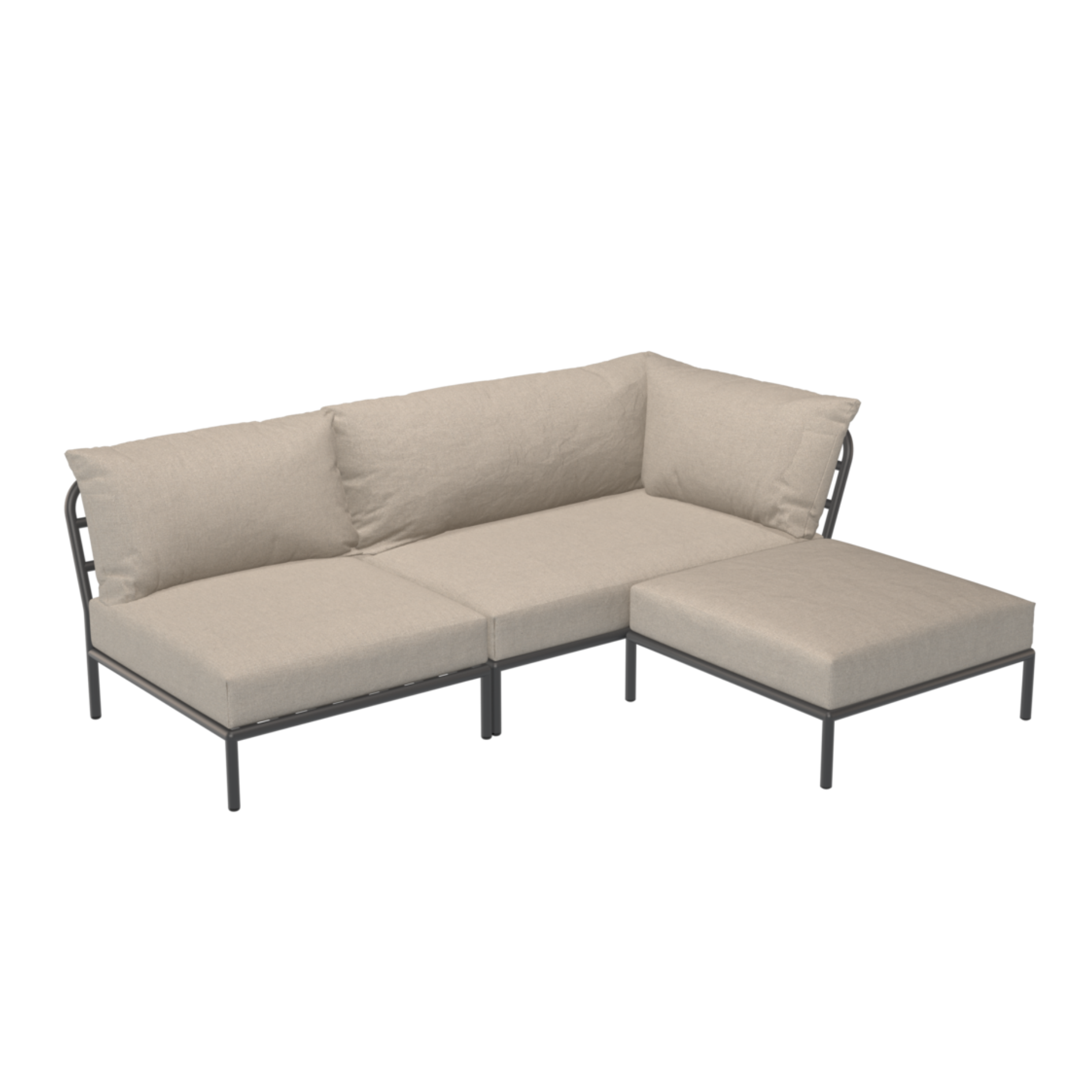 HOUE Level 2 Configuratie: Chair + Corner Right + Ottoman - Dark Grey Base