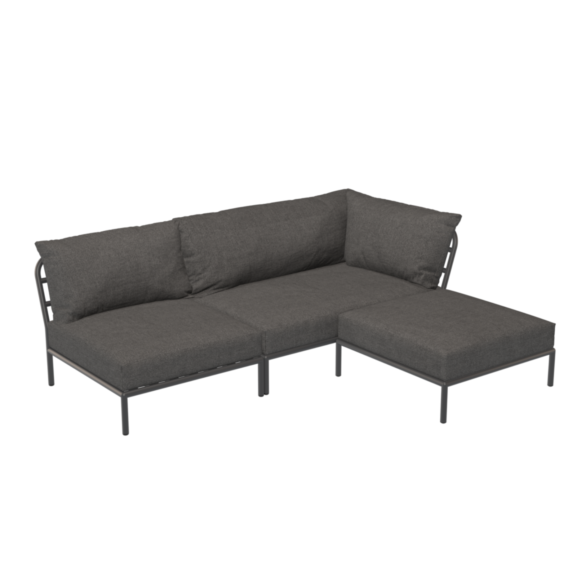 HOUE Level 2 Configuratie: Chair + Corner Right + Ottoman - Dark Grey Base