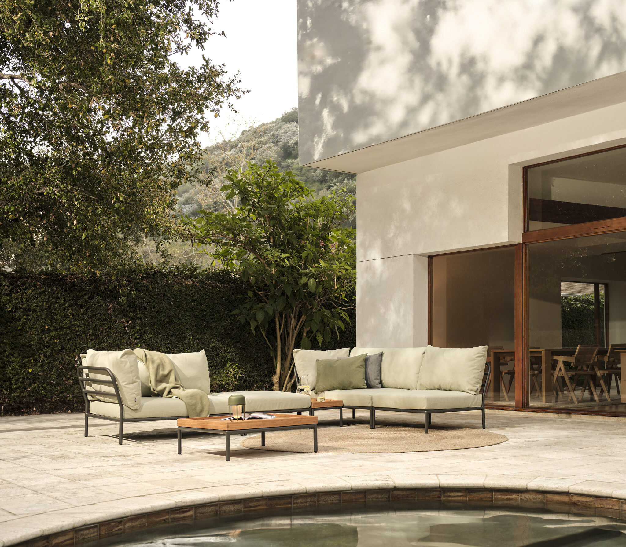 HOUE Level 2 Configuratie: Chair + Corner Right + Ottoman - Dark Grey Base