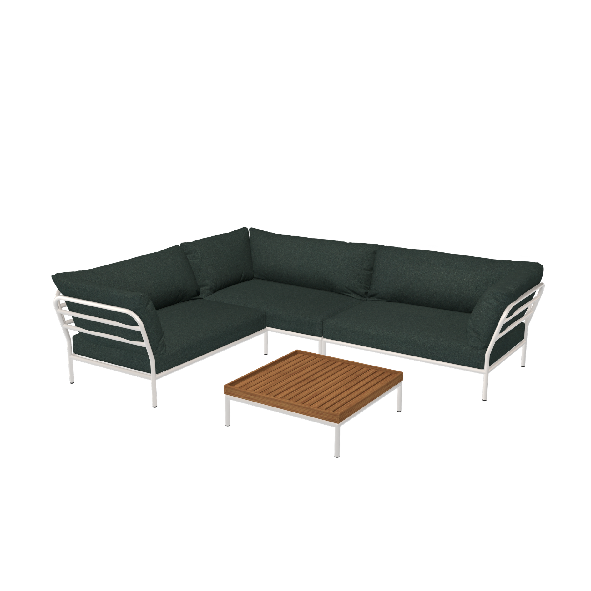 HOUE Level 2 Configuratie: Corner Left (2x) + Corner Right + Coffee Table Bamboo - Muted White Base