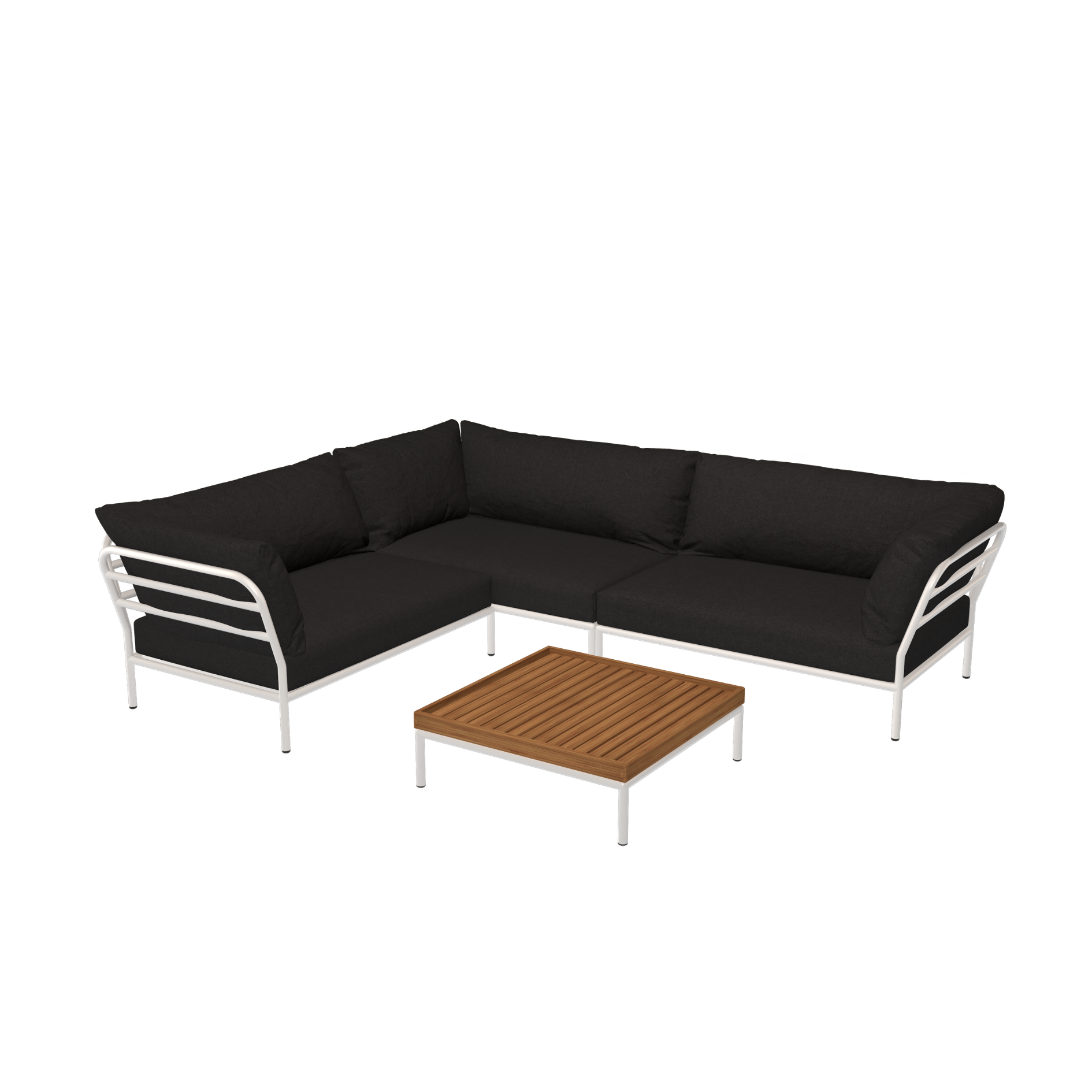 HOUE Level 2 Configuratie: Corner Left (2x) + Corner Right + Coffee Table Bamboo - Muted White Base