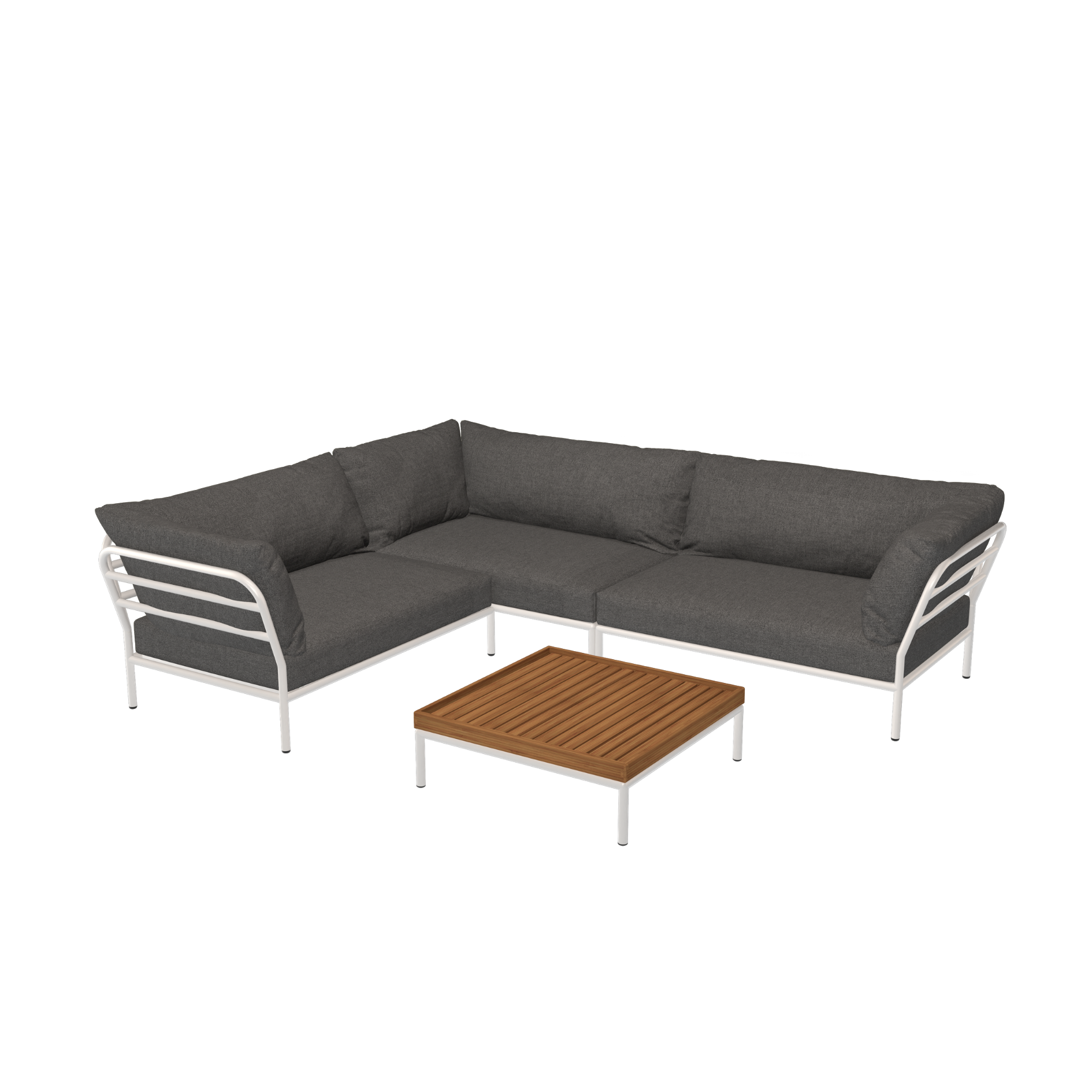 HOUE Level 2 Configuratie: Corner Left (2x) + Corner Right + Coffee Table Bamboo - Muted White Base