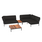 HOUE Level Configuratie: Corner Left + Side Table Thermo Ash + Corner Right + Chair + Coffee Table Thermo Ash - Dark Grey Base