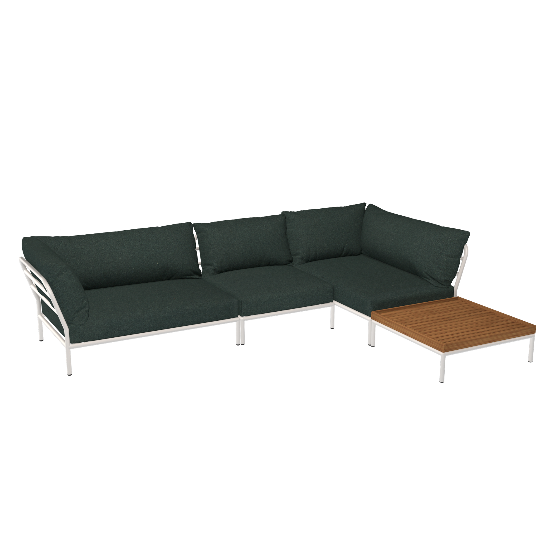 HOUE Level 2 Configuratie: Corner Left (2x) + Chair + Coffee Table Bamboo - Muted White Base