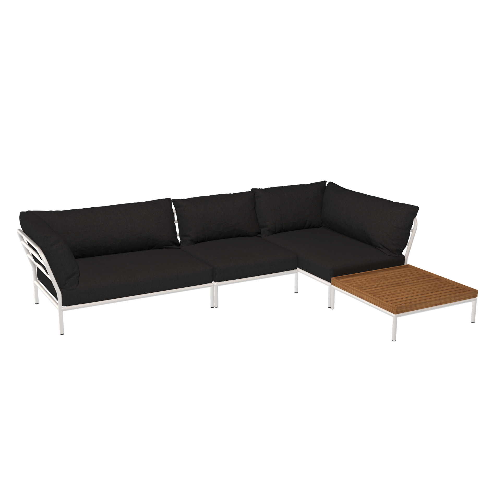 HOUE Level 2 Configuratie: Corner Left (2x) + Chair + Coffee Table Bamboo - Muted White Base