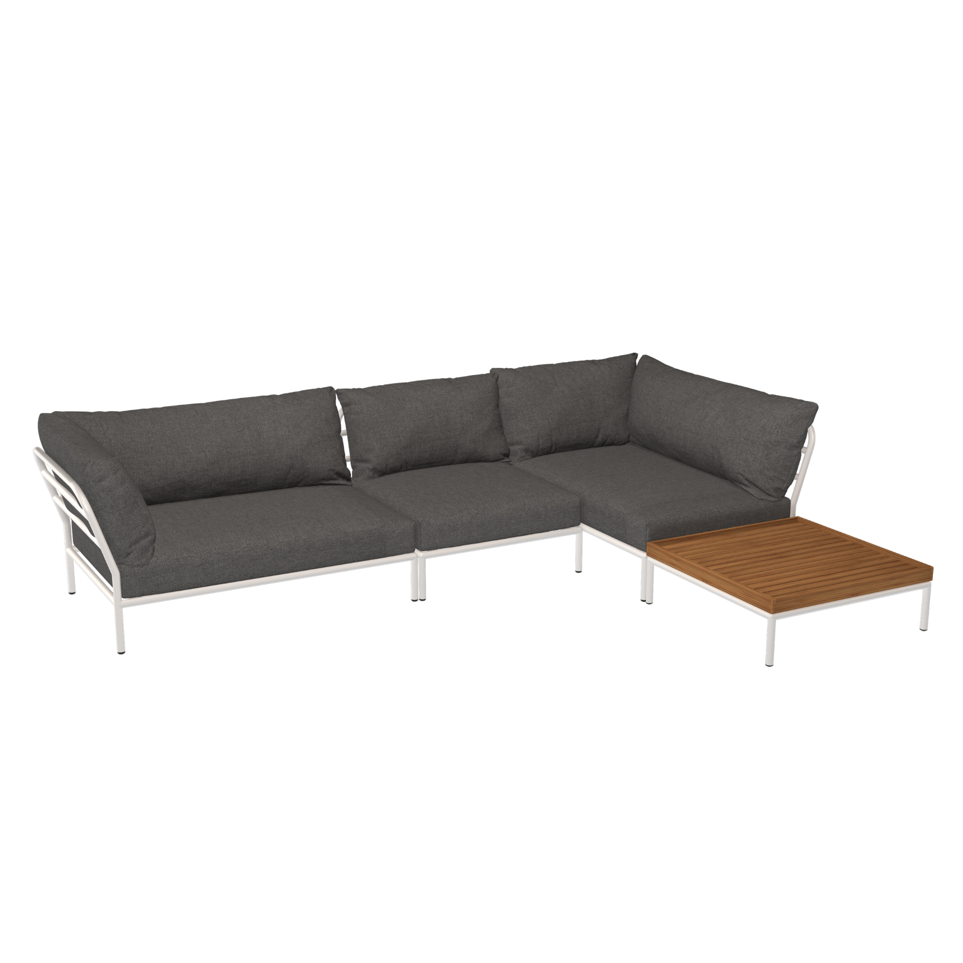 HOUE Level 2 Configuratie: Corner Left (2x) + Chair + Coffee Table Bamboo - Muted White Base