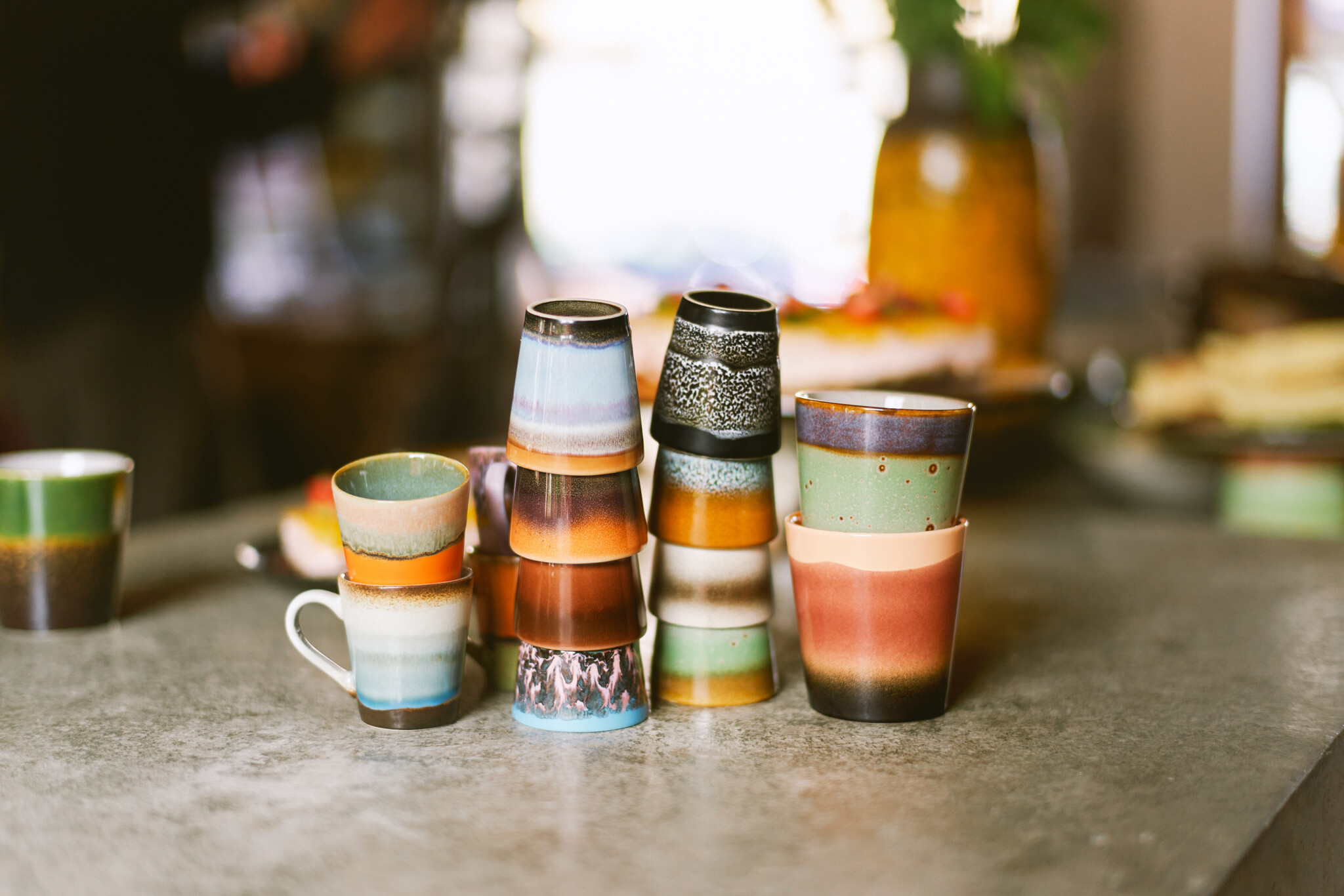hkliving 70s Ceramics: Ristretto Mugs Solar