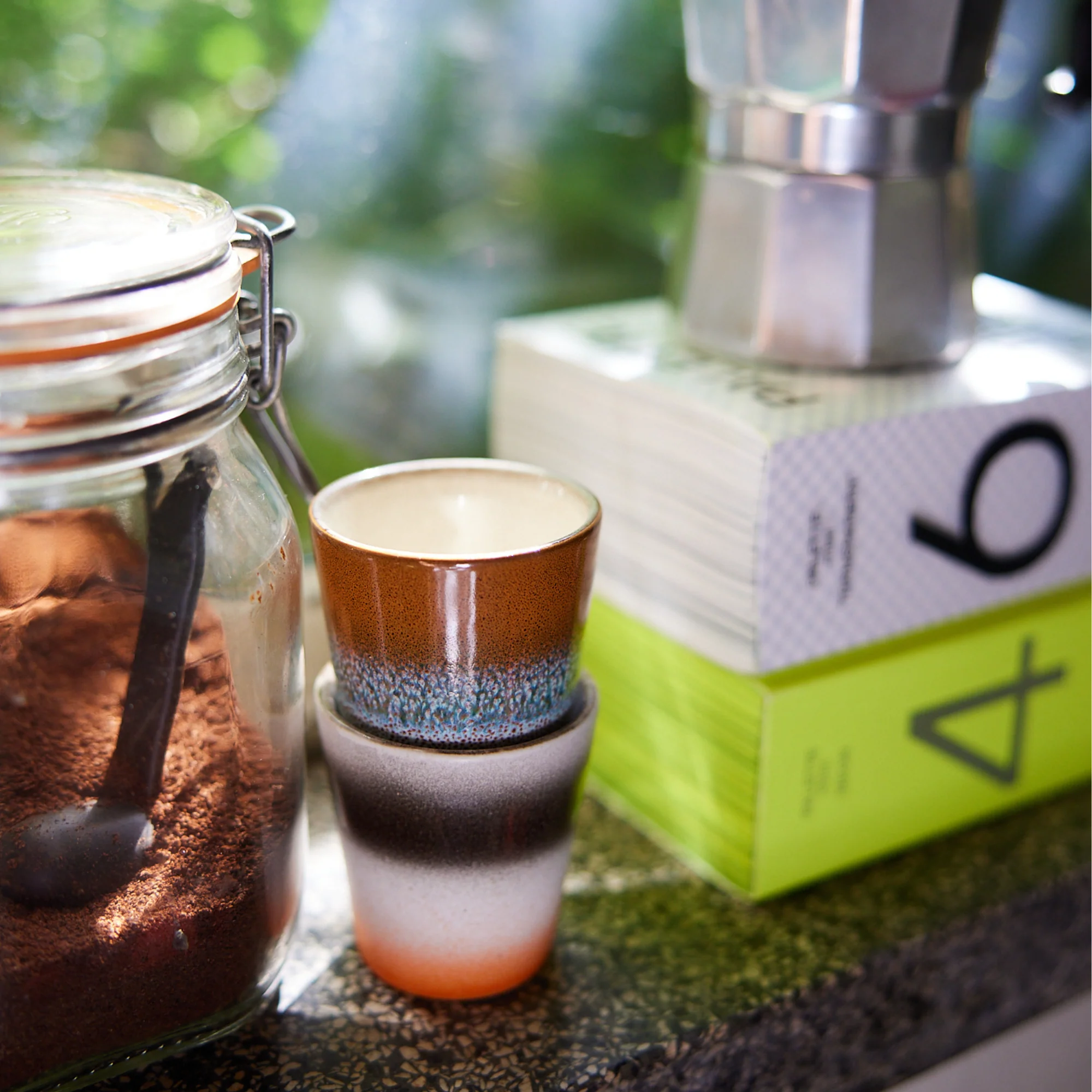 hkliving 70s Ceramics: Ristretto Mugs Good Vibes