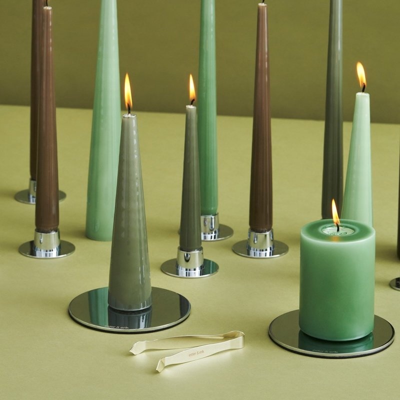 Ester & Erik Candle Holder - medium - SHINY SILVER - 2 stuks