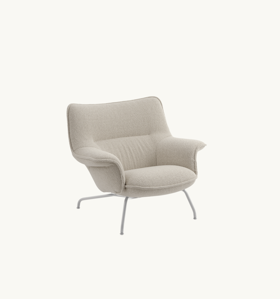 Muuto Doze Lounge Chair Low Back - tube base - Hearth 1/Grey