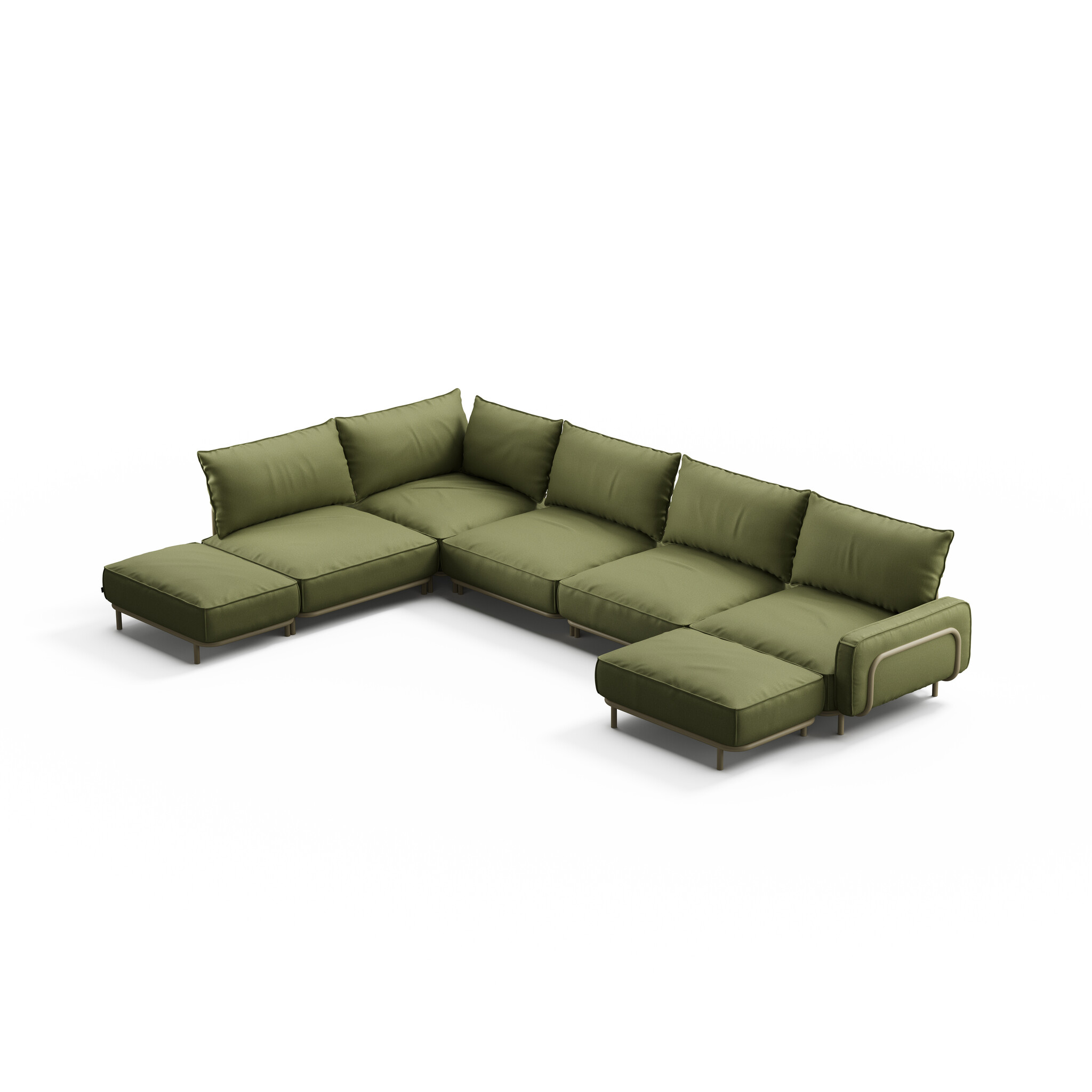 WÜNDER The Lounge - Configuration E - RAL7034/Heritage Leaf
