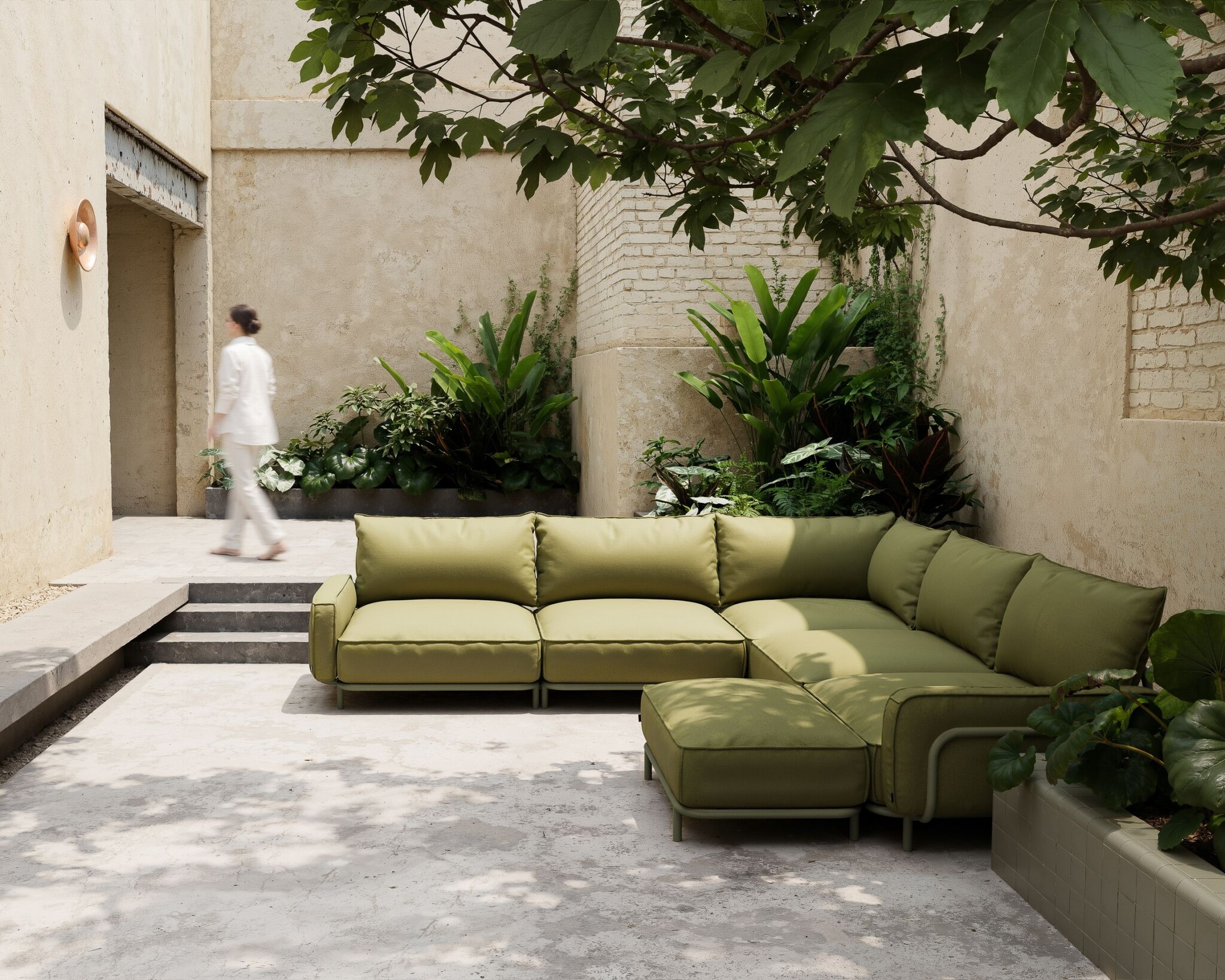 WÜNDER The Lounge - Configuration E - RAL7034/Heritage Leaf