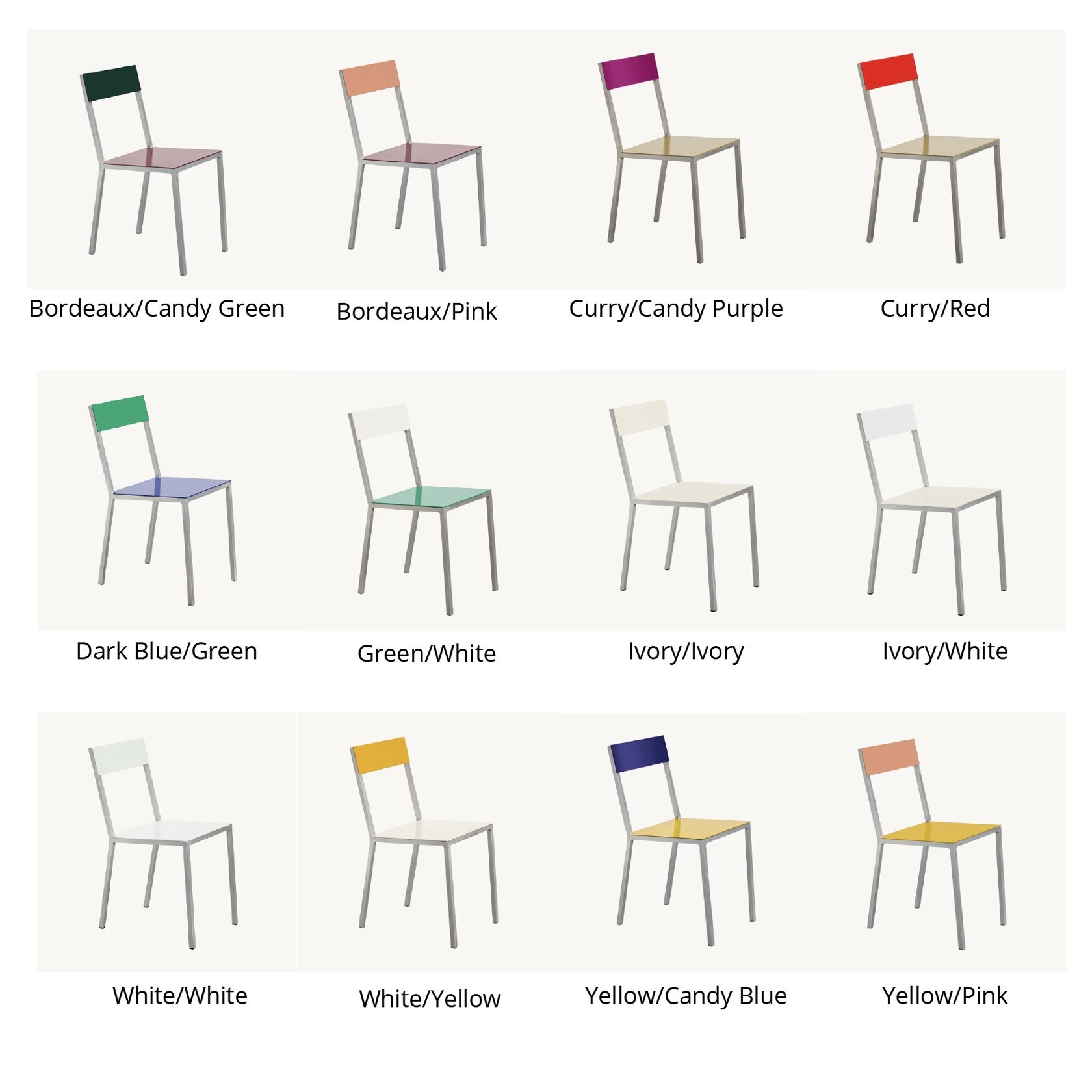 Valerie Objects Alu Set: Alu Dining Table L Pink + 6 Alu Chairs - SHOWROOMMODEL