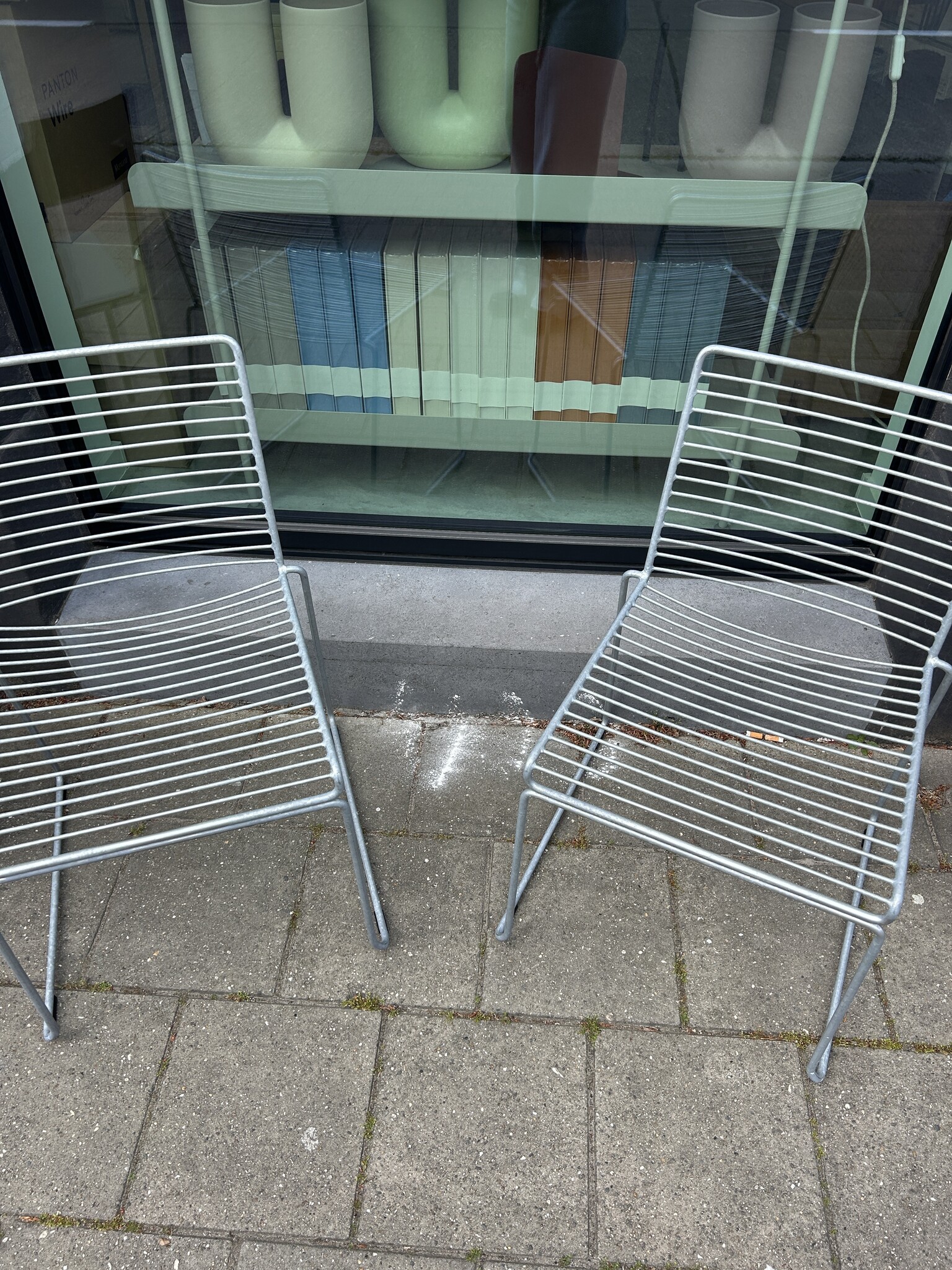 HAY Set of 2 - Hee Dining Chair Hot Galvanised - SHOWROOMMODEL